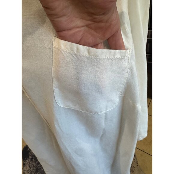 Lane Bryant Linen White Button Shirt Dress Relaxed Minimalist Lagenlook 26/28 - Picture 9 of 10